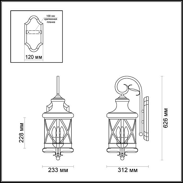 Уличный настенный светильник Odeon Light Nature Sation 4045/3W