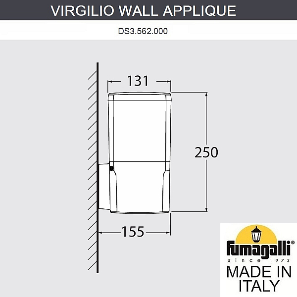 Уличный настенный светильник Fumagalli VIRGILIO APPLIQUE DS3.562.000.WYF1R