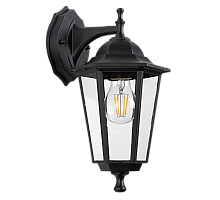 Уличный настенный светильник ЭРА Веледа GBW-104-1-BL-0360 230В Е27 IP54 чёрный вниз Б0071477