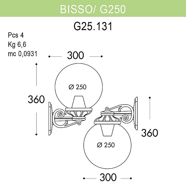 Уличный настенный светильник Fumagalli Bisso/G250 G25.131.000.AXE27
