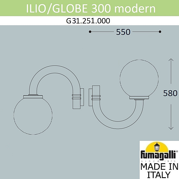 Уличный настенный светильник Fumagalli Globe modern G31.251.000.AZE27