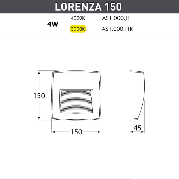 Уличный настенный светодиодный светильник Fumagalli Lorenza AS1.000.000.WXJ1L