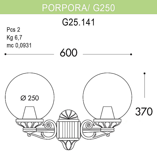 Уличный настенный светильник Fumagalli Porpora/G250 G25.141.000.AYE27