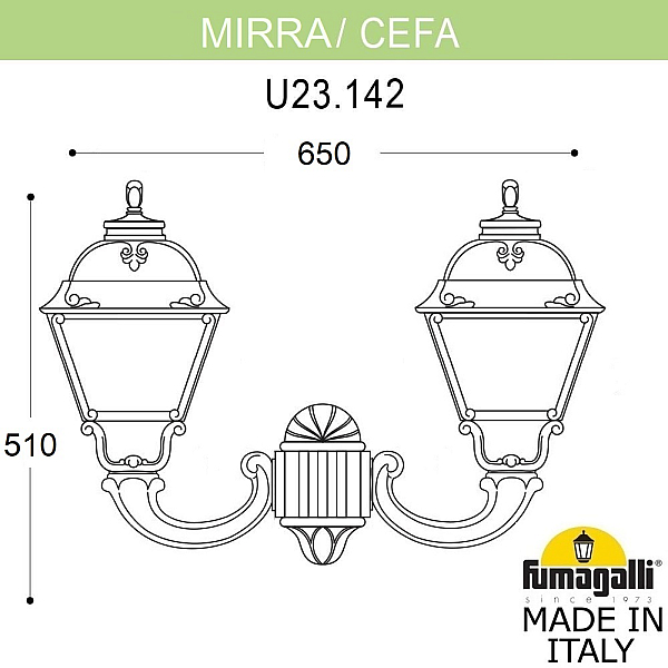 Уличный настенный светильник Fumagalli MIRRA/CEFA U23.142.000.VYE27