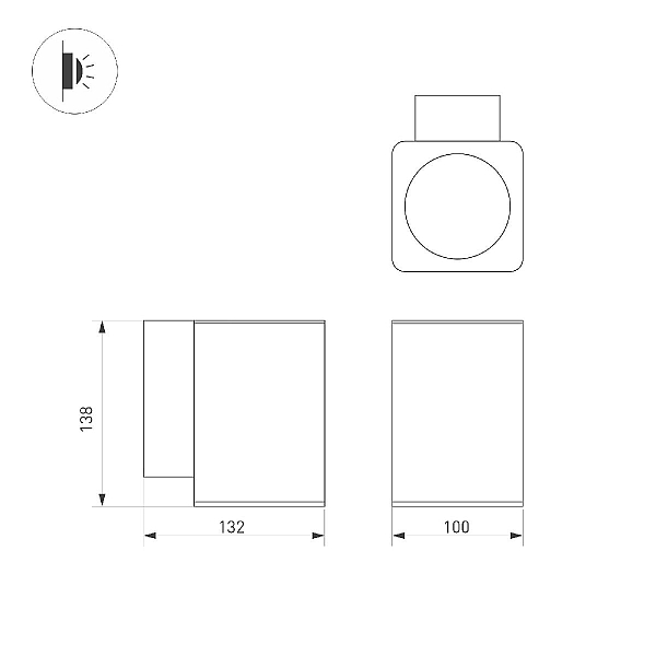 Уличный настенный светильник Arlight LGD-EVO-WALL-S100x100-12W Day4000 (GR, 44 deg, 230V) 046187