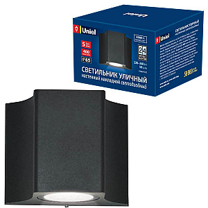 Уличный настенный светодиодный светильник (UL-00006799) Uniel ULU-S24A-5W/4000K IP65 Black