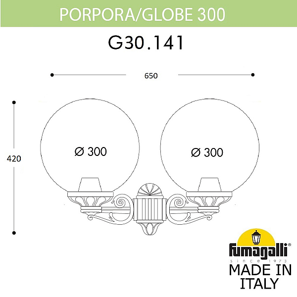 Уличный настенный светильник Fumagalli Globe G30.141.000.AXF1R