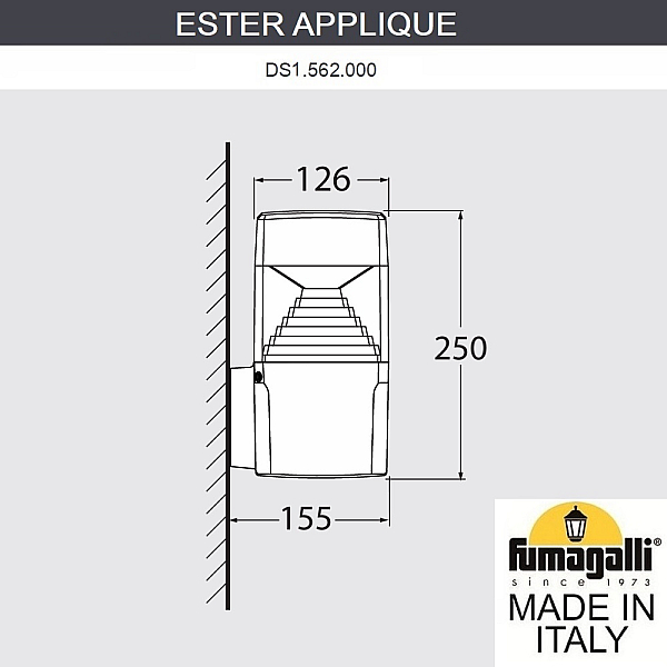Уличный настенный светильник Fumagalli ESTER APPLIQUE DS1.562.000.WXD1L