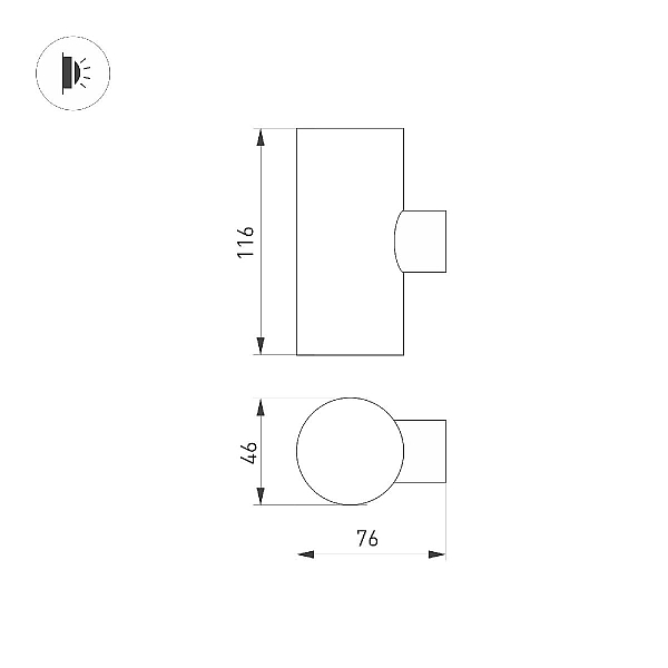 Уличный настенный светильник Arlight LGD-RAY-WALL-TWIN-R46-2x3W Warm3000 033306(1)