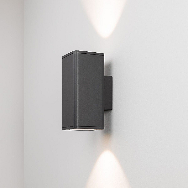 Уличный настенный светильник Arlight LGD-EVO-WALL-TWIN-S100x100-2x12W Warm3000 (GR, 44 deg, 230V) 046195