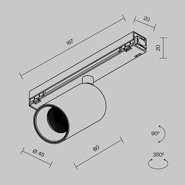 Уличный трековый светильник Maytoni Outdoor O-TR02-1-S-8WB4K