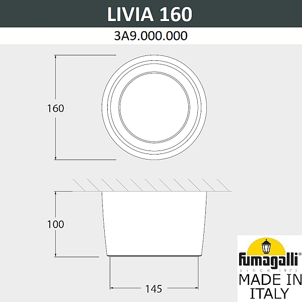 Уличный потолочный светильник Fumagalli Livia 3A9.000.000.LXD1L