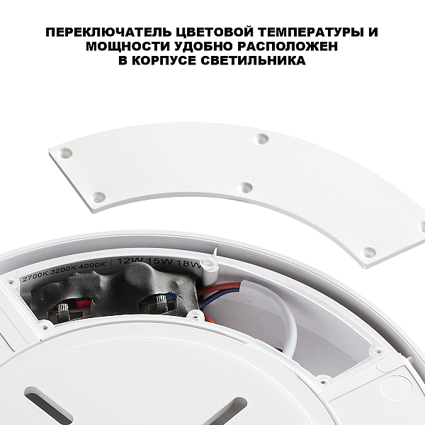 Уличный потолочный светильник с переключателем цв. температуры и мощности Novotech Street Opal 359727