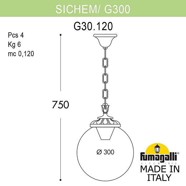 Уличный светильник Fumagalli G30.120.000.BZE27