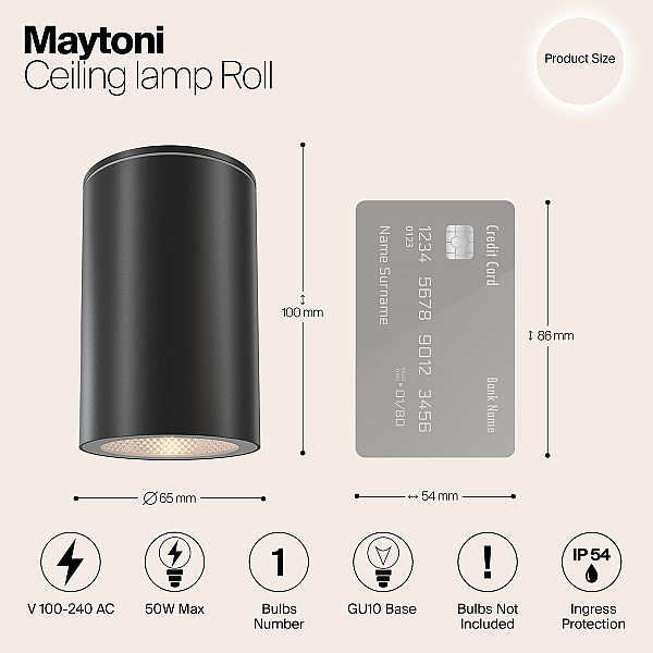 Уличный светильник Maytoni Roll O307CL-01B