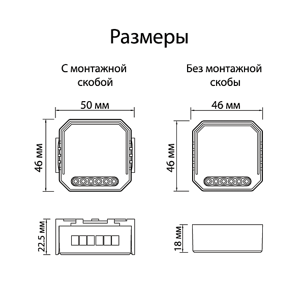 Wi-Fi реле-диммер двухканальное Denkirs 2x100Вт RL1004-DM/1