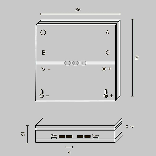 Беспроводная панель управления Maytoni Lighting control Zigbee DRC035-Z-8-B