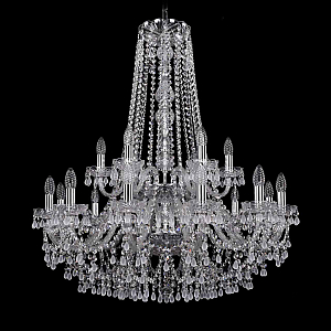 Подвесная люстра Bohemia Ivele Crystal 1410/12+6/300/h-95/2d Ni V0300