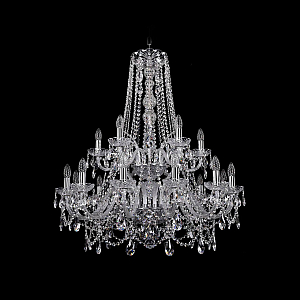 Подвесная люстра Bohemia Ivele Crystal 1411/12+6/300/h-93/2d Ni