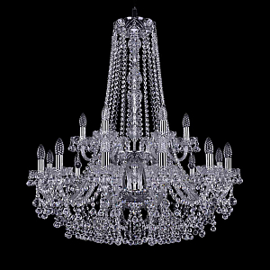Подвесная люстра Bohemia Ivele Crystal 1409/12+6/300/h-94/2d Ni