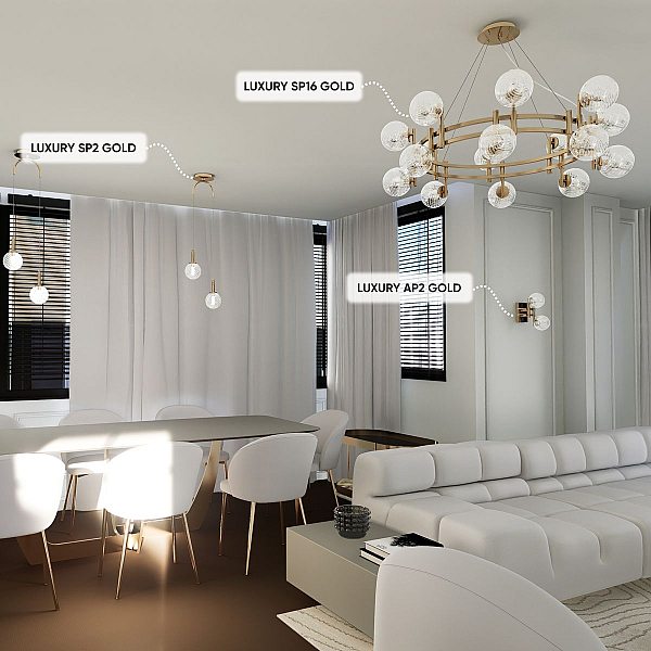 Подвесная люстра Crystal Lux Luxury SP16 Gold