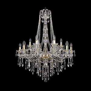 Подвесная люстра Bohemia Ivele Crystal 1415/12+6/300/h-108 G