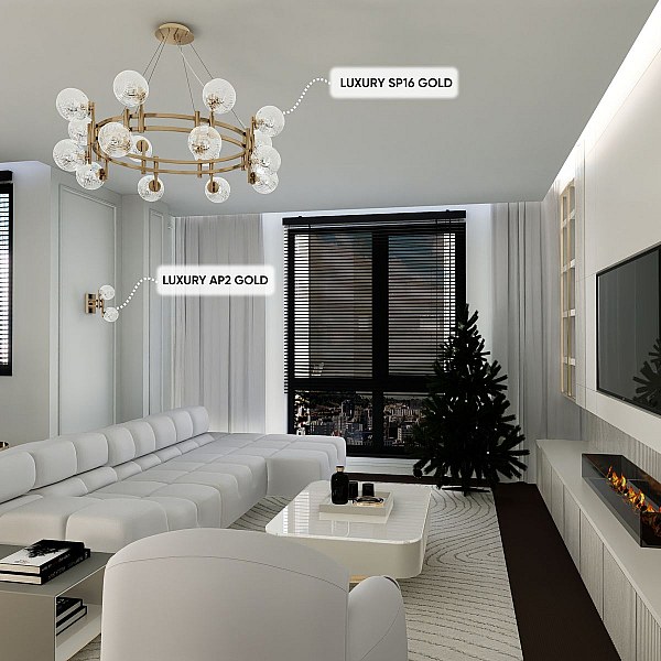 Подвесная люстра Crystal Lux Luxury SP16 Gold