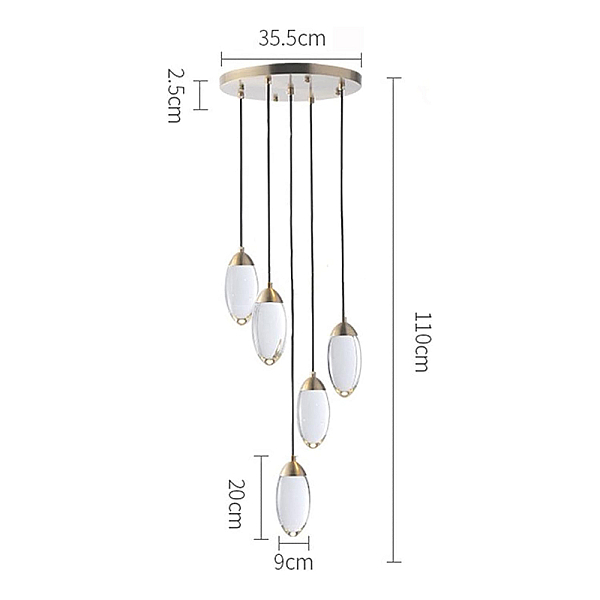 Каскадная люстра DeLight Collection Celestial MT8848-5H brass