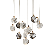 Каскадная люстра Delight Collection OD2440-13 gold/clear+amber+grey