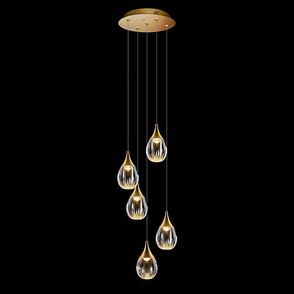 Каскадная люстра Delight Collection Stilla MD24001004-5A gold/clear