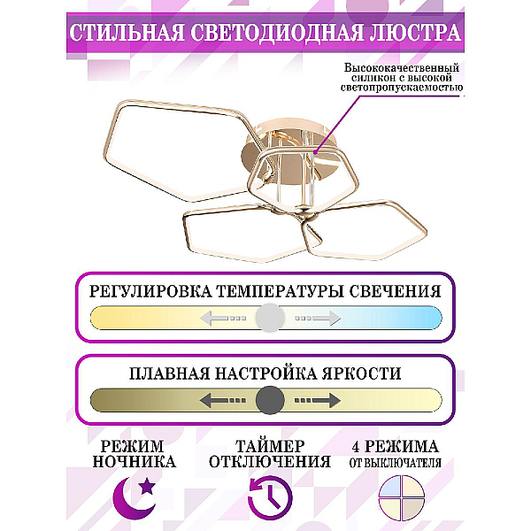 Потолочная светодиодная люстра Natali Kovaltseva High-Tech Led Lamps 82037