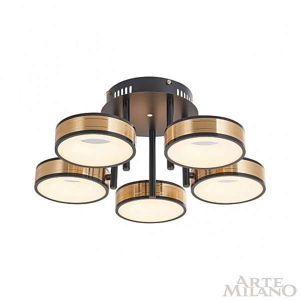 Потолочная светодиодная люстра Arte Milano Ferrara71040 271040/5R BK/GD