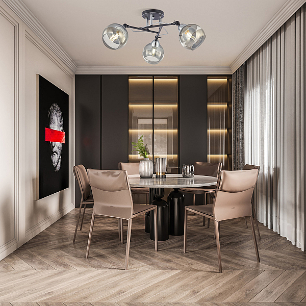 Потолочная люстра Arte Milano Amalfi 323685/3B BK+CR