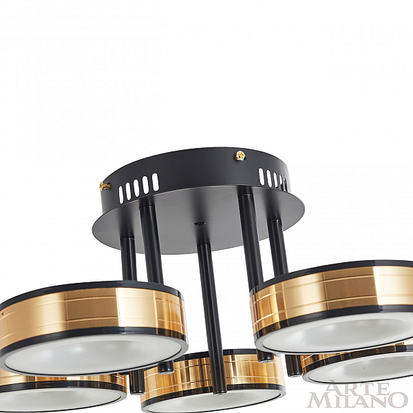 Потолочная светодиодная люстра Arte Milano Ferrara71040 271040/5R BK/GD