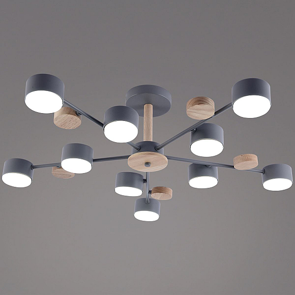 Потолочная люстра Reluce 03758-0.3-10 GREY+WOOD GX53