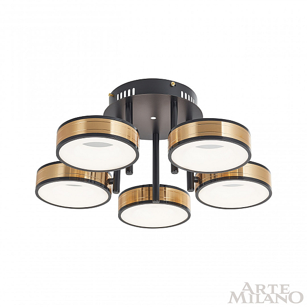 Потолочная светодиодная люстра Arte Milano Ferrara71040 271040/5R BK/GD