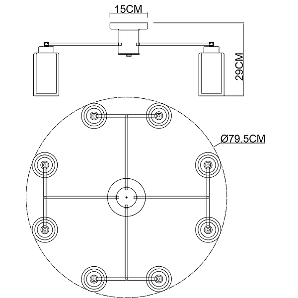 Потолочная люстра Arte Lamp Leo A7027PL-8BK