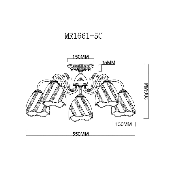 Потолочная люстра MyFar Nicole MR1661-5C
