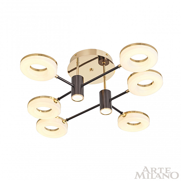 Потолочная светодиодная люстра Arte Milano Ferrara71399 271399/6 BK/GD