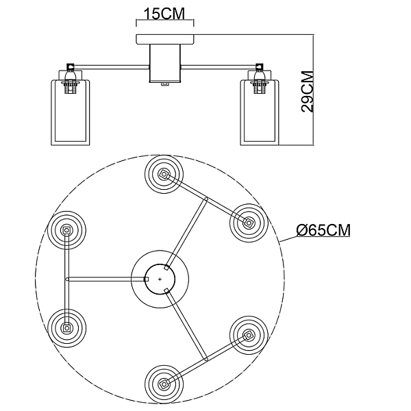 Потолочная люстра Arte Lamp Leo A7027PL-6BK