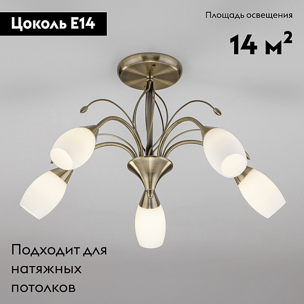 Потолочная люстра Eurosvet Ginevra 30280/5 античная бронза