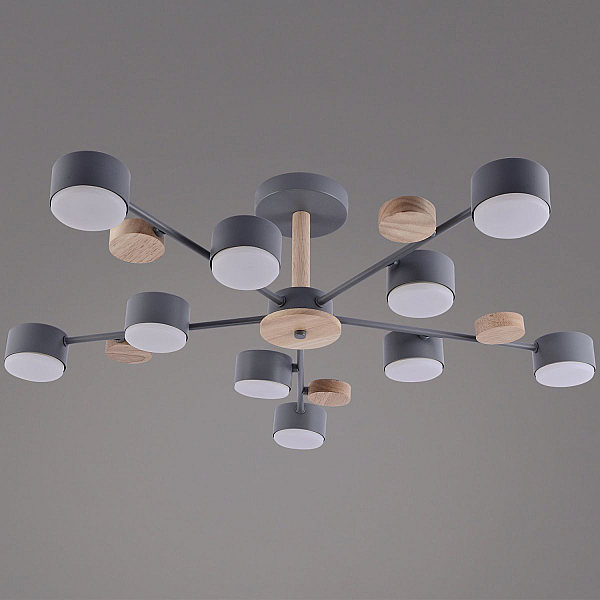 Потолочная люстра Reluce 03758-0.3-10 GREY+WOOD GX53