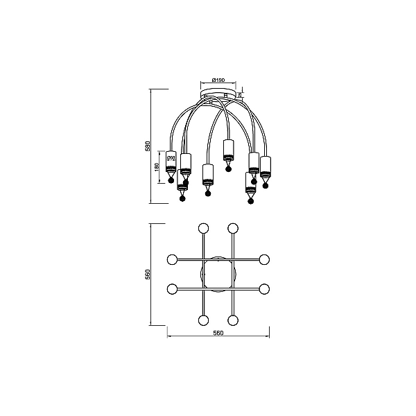 Потолочная люстра Vele Luce Pioggia VL4283L08