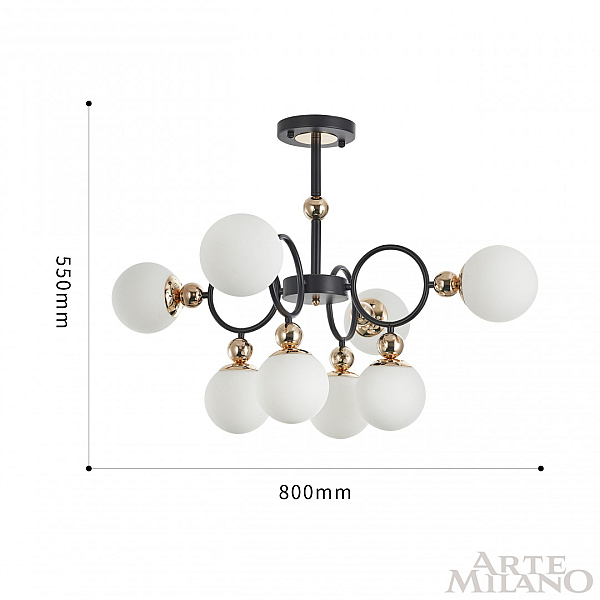 Потолочная люстра Arte Milano Neapolis 274307/8 BK/GD