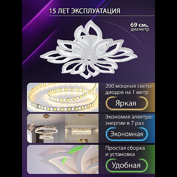 Потолочная люстра Natali Kovaltseva Fortuna LED LAMPS 81109/7C