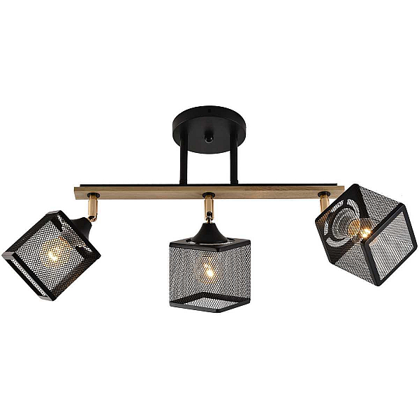 Люстра Reluce 01591-3.3-03B BK+FGD+WOOD