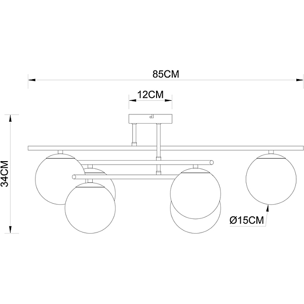 Потолочная люстра Arte Lamp Alcor A2224PL-6BK