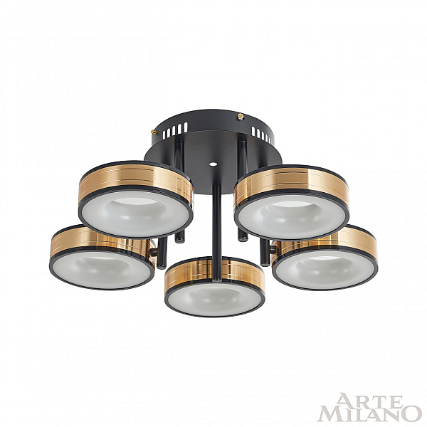 Потолочная светодиодная люстра Arte Milano Ferrara71040 271040/5R BK/GD