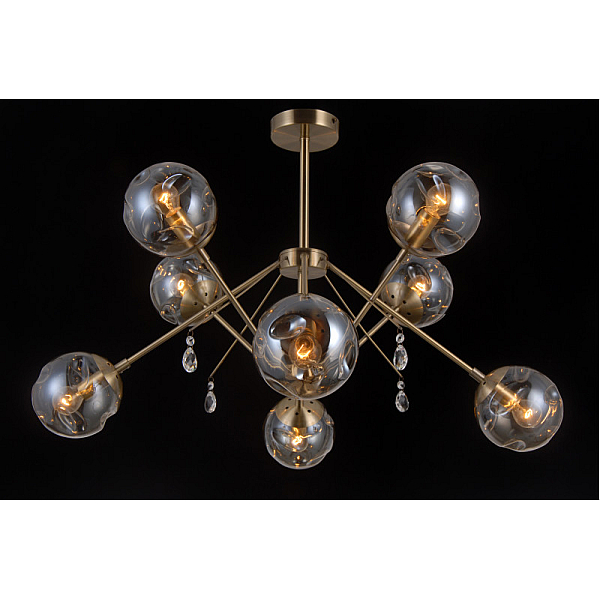Люстра на штанге Natali Kovaltseva MOLECULE 81045-8C ANTIQUE BRASS