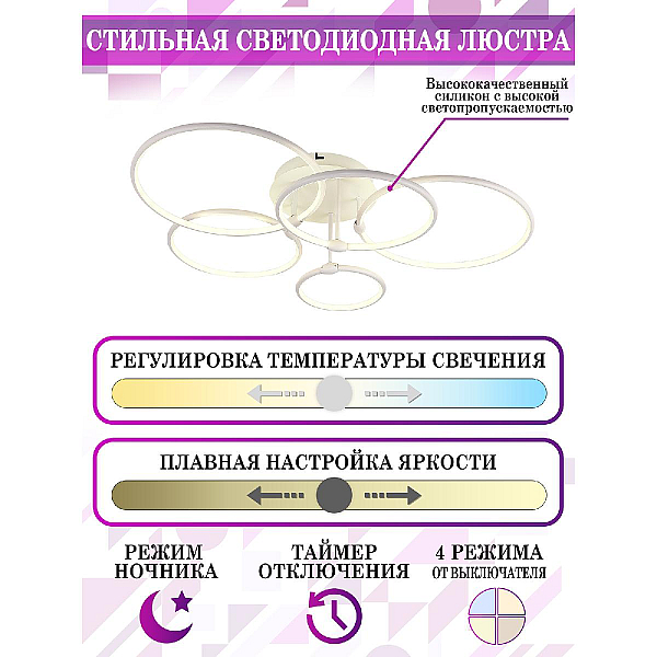 Потолочная светодиодная люстра Natali Kovaltseva High-Tech Led Lamps 82036